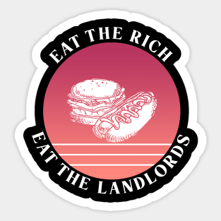 Eat The Rich Retro Cook Out Art Retro Red Summer Sticker